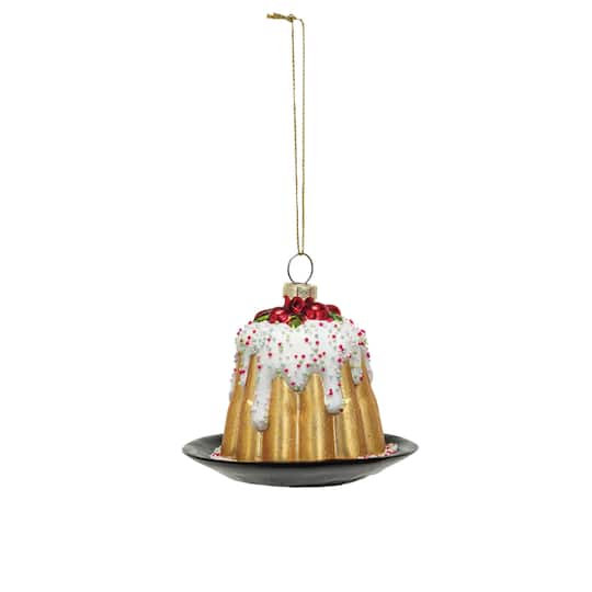 Hello Honey® 2.75" Glass Bundt Cake Ornament with Beads